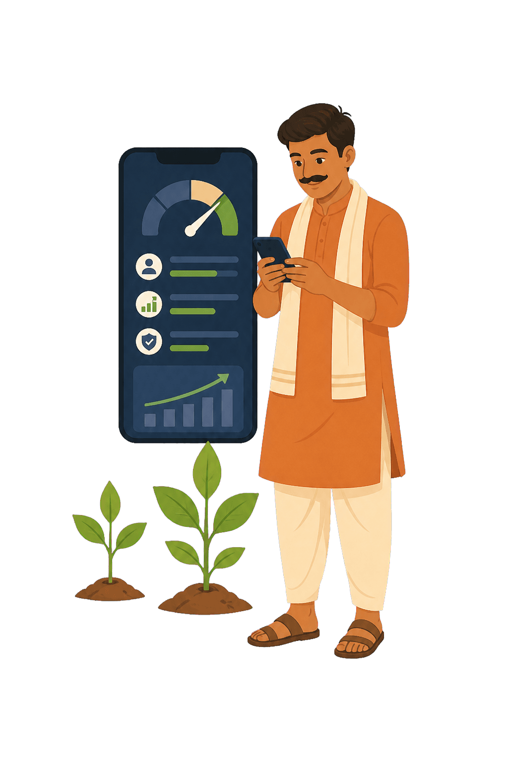 A field entrepreneur using Fynaptic CreditIQ to manage a lending journey